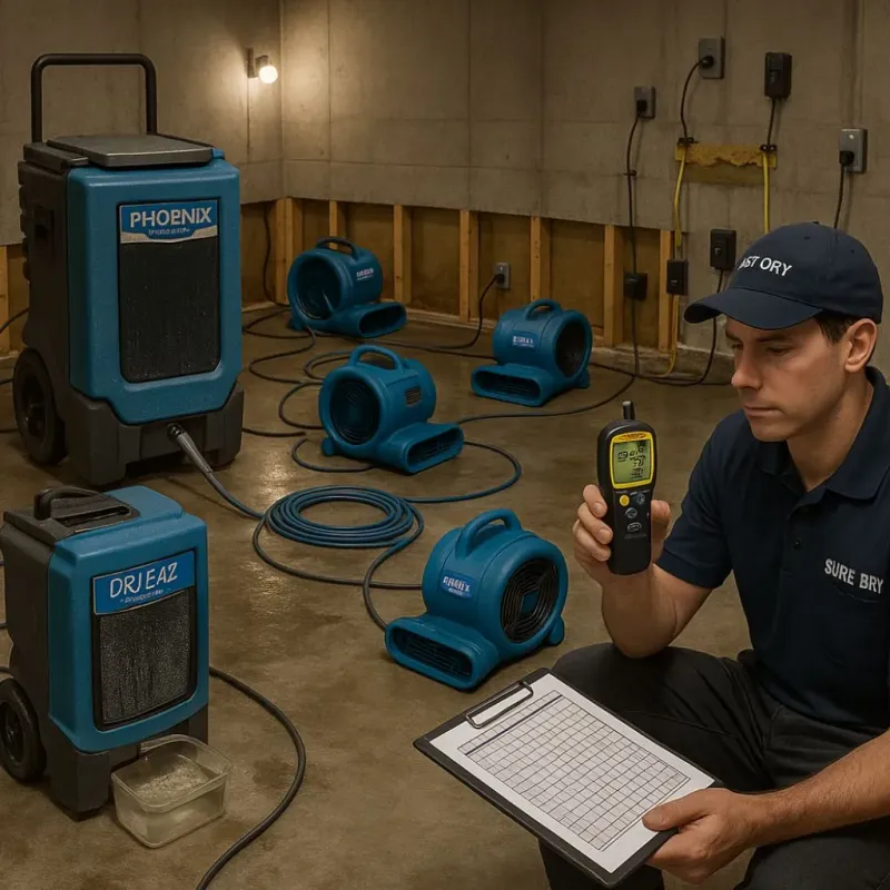 Structural Drying and Dehumidification process in Red Bank, TN
